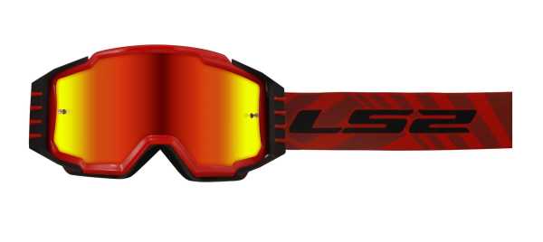 LS2 Motocrossbrille Charger Pro rot inkl. Tear-Off und klarer Scheibe