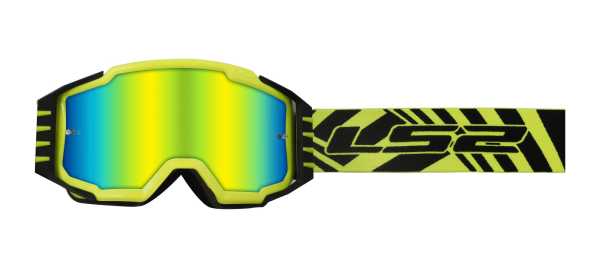 LS2 Motocrossbrille Charger Pro neongelb inkl. Tear-Off und klarer Scheibe