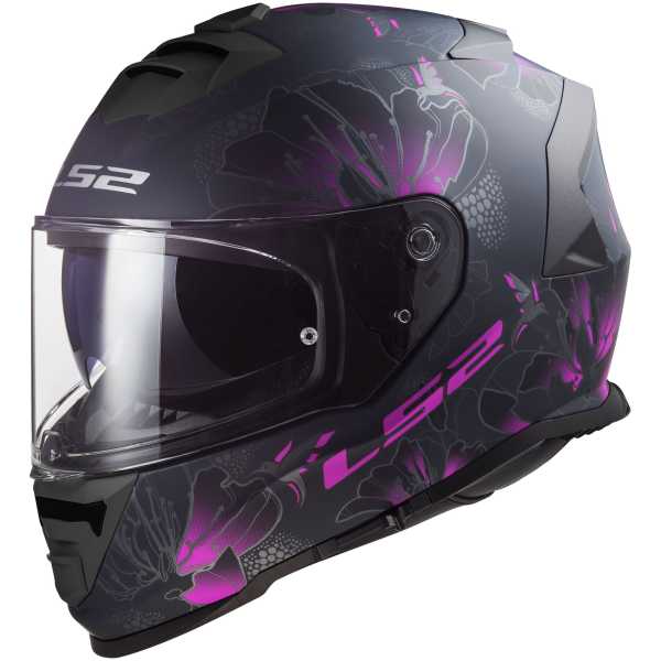 LS2 Storm II FF800 Burst Helm matt-schwarz-pink