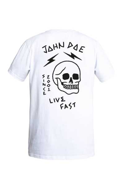 John Doe Live Fast Skull T-Shirt weiss