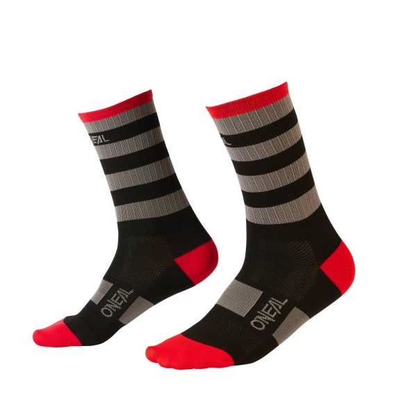 Oneal MTB Performance Socke Stripe V.24 schwarz-grau-rot